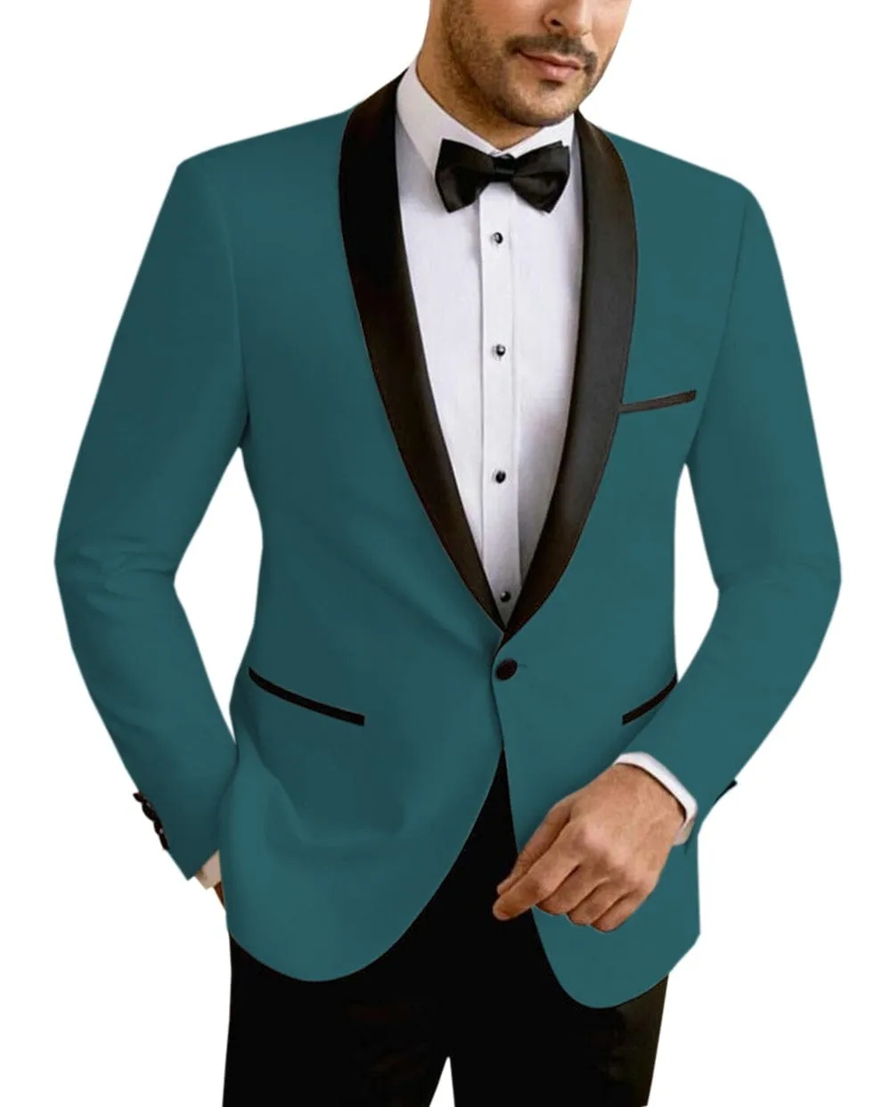 Men's Suit Jacket Slim Fit One Button Shawl Lapel Tuxedo Wedding Groomsmen Blazer