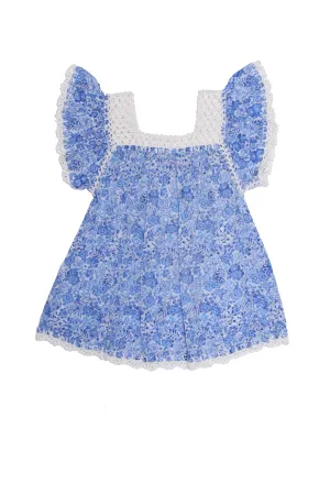 Mica Blouse Porcelain Indian Flowers and Crochet
