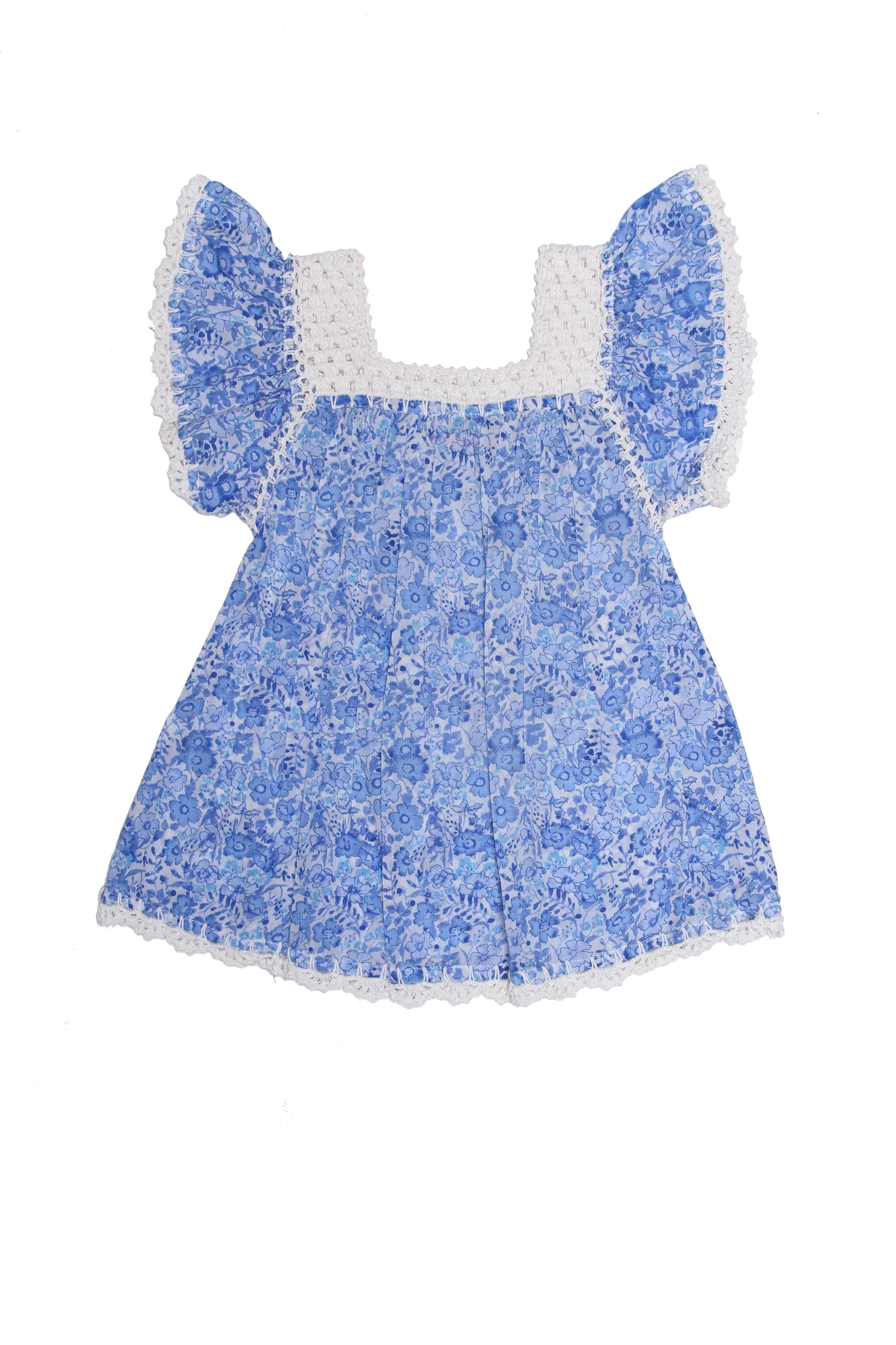 Mica Blouse Porcelain Indian Flowers and Crochet