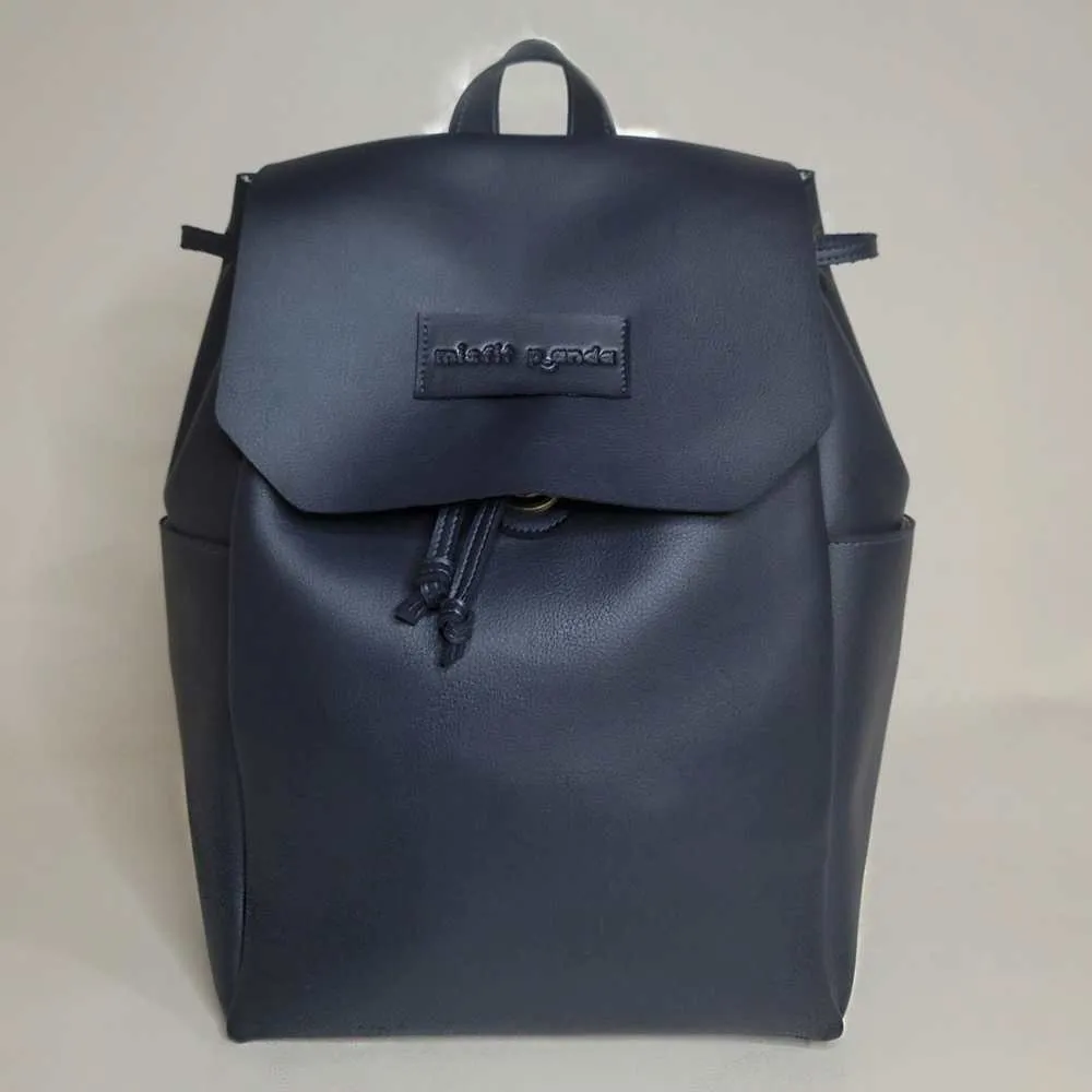 Navy Backpack with 4 Section | Smart Travel Essential | Durable Cactus Leather