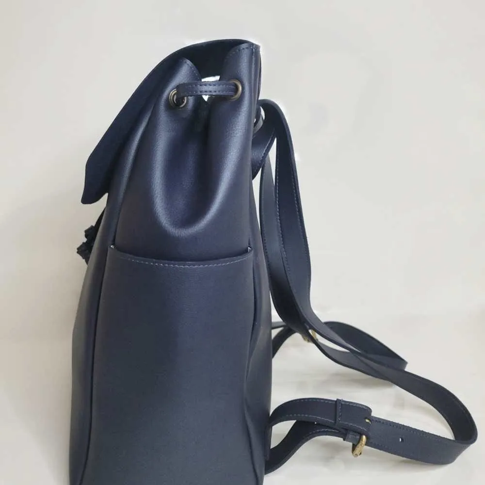 Navy Backpack with 4 Section | Smart Travel Essential | Durable Cactus Leather