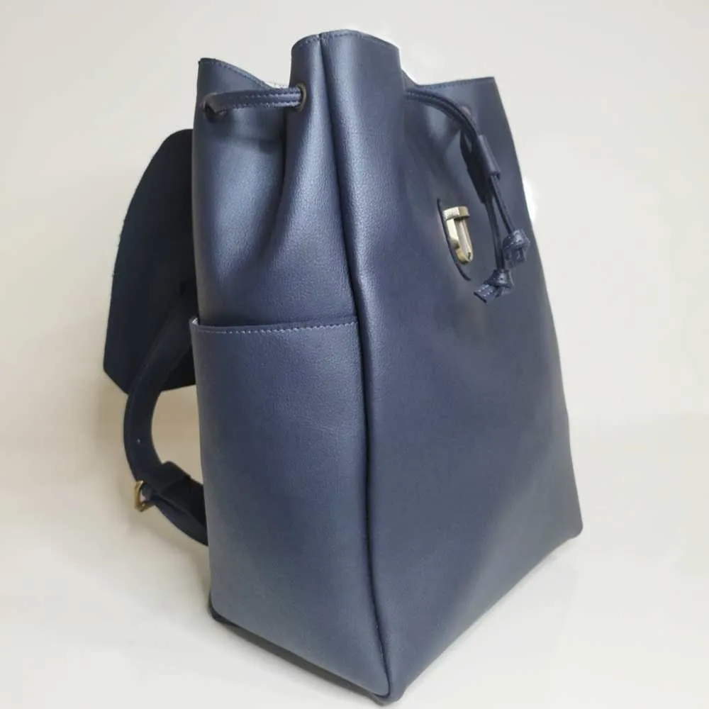 Navy Backpack with 4 Section | Smart Travel Essential | Durable Cactus Leather
