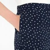 Navy Osterley Spot Crepe Slim Leg Pull-On Trousers