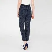 Navy Osterley Spot Crepe Slim Leg Pull-On Trousers