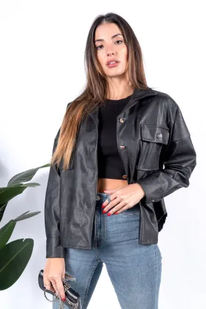 Off the path PU Long Sleeve Button up