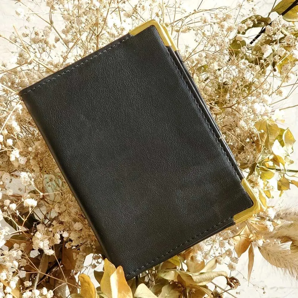 Passport Cover | Travel Essential | Cactus Leather & R-Elan Fabric | Black