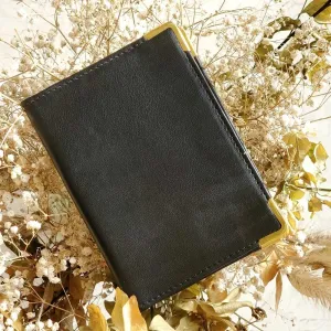 Passport Cover | Travel Essential | Cactus Leather & R-Elan Fabric | Black