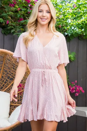 PINK FLORAL V-NECK DRESS 2-2-2 (NOW $4.50 ONLY!)