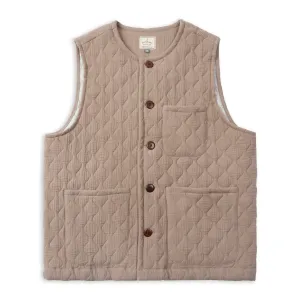 Quilted Cotton Kahn Gilet - Mocha