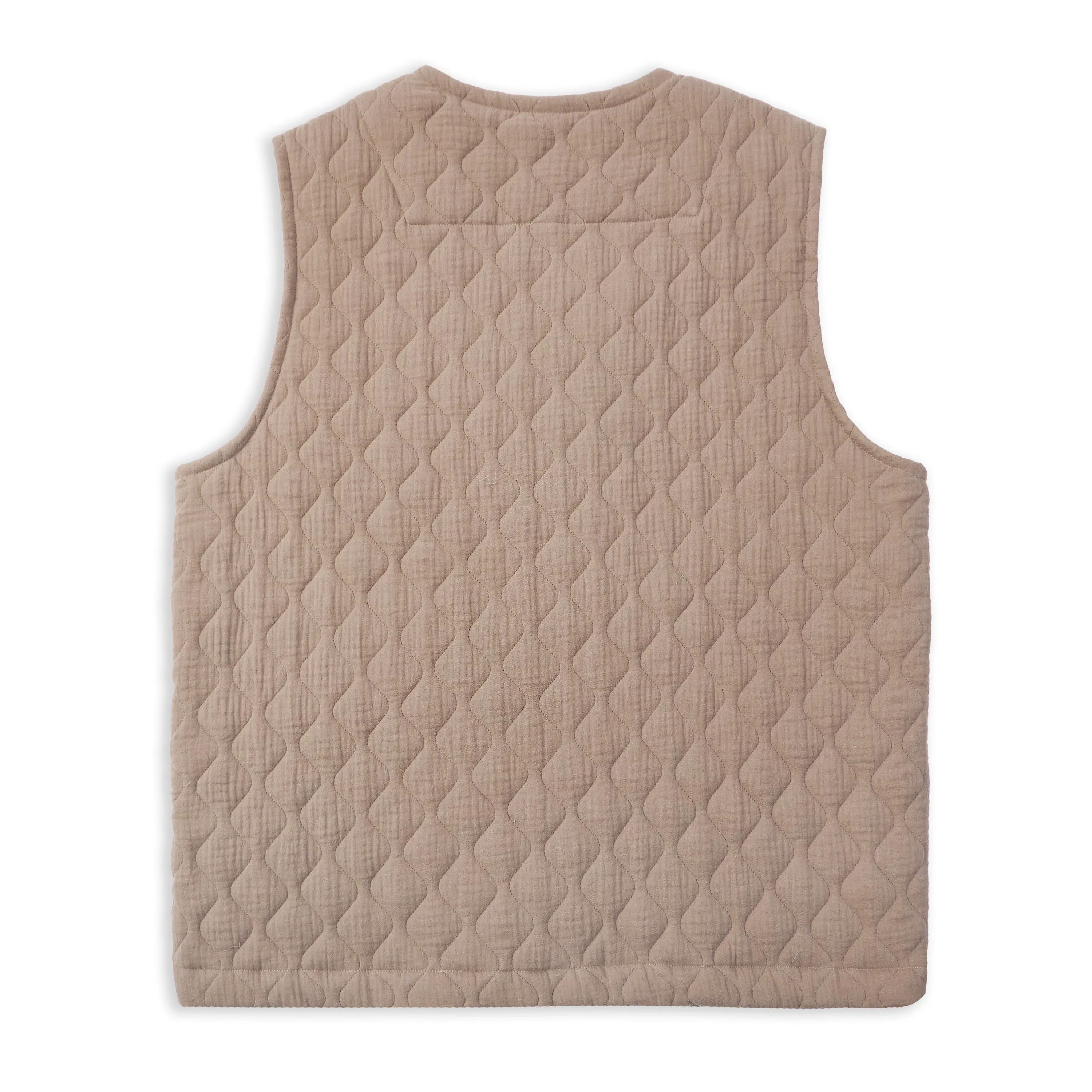 Quilted Cotton Kahn Gilet - Mocha