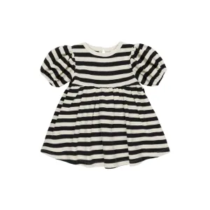Quincy Mae Halloween Waffle Babydoll Dress- Black Stripe