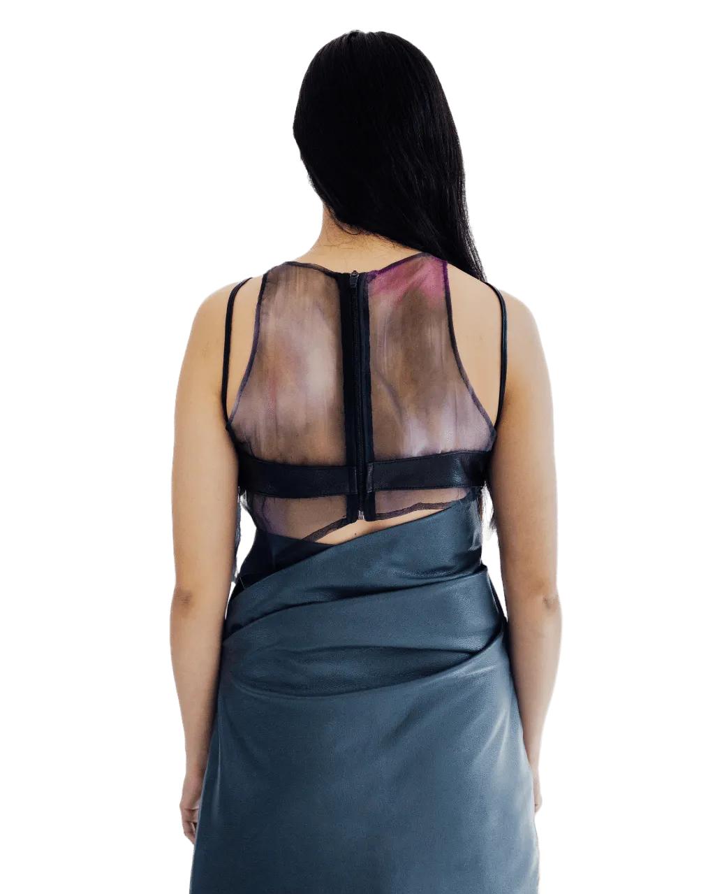 "SERPENTINES GARDEN" LEATHER TOP