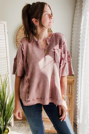 Raw Hem Thermal Top