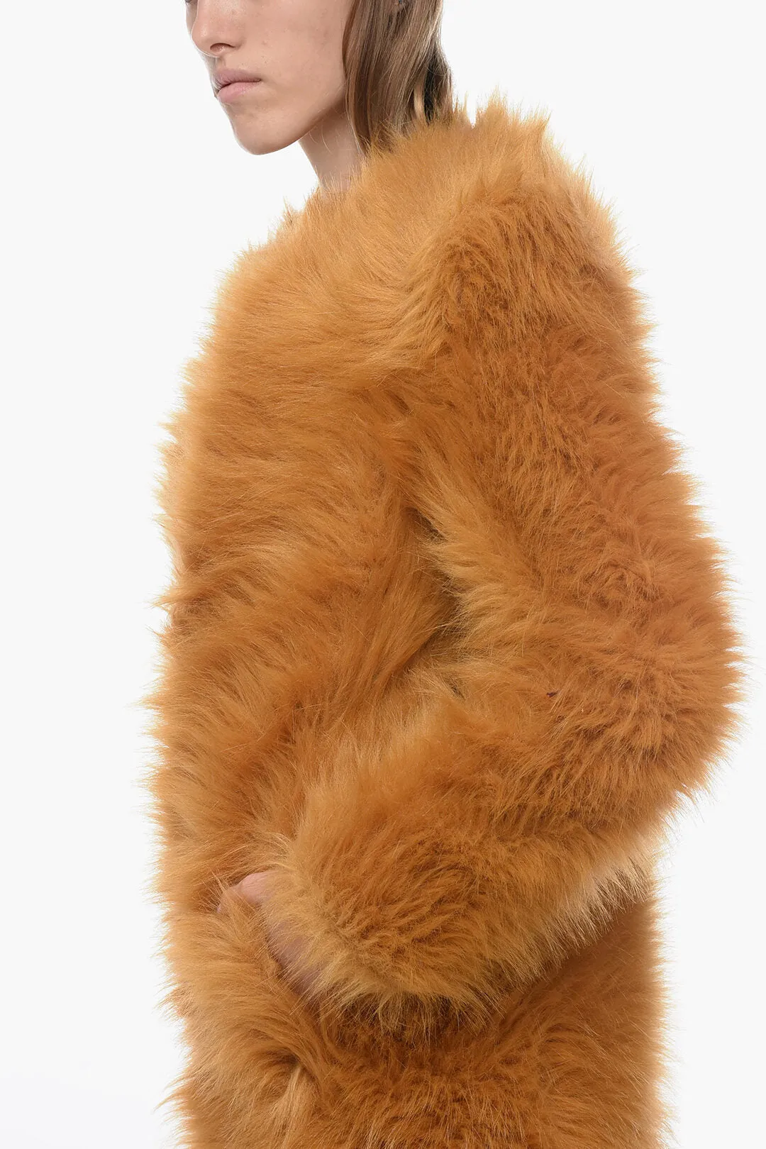 Saint Laurent Faux-fur Coat without Fastening