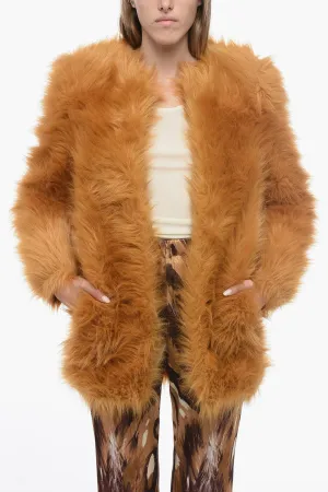 Saint Laurent Faux-fur Coat without Fastening