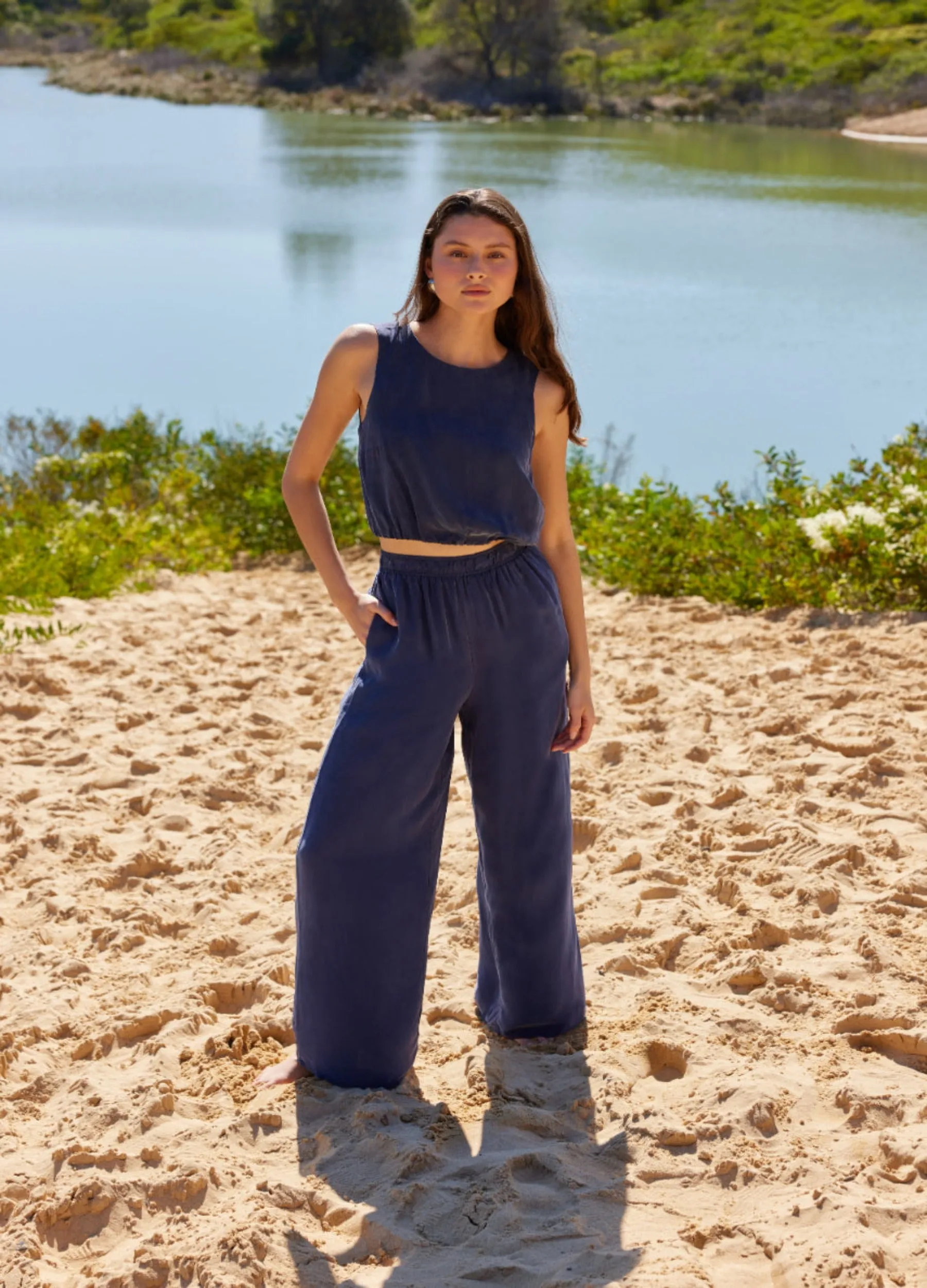 Staple the Label - Full length Clover Pant - Navy