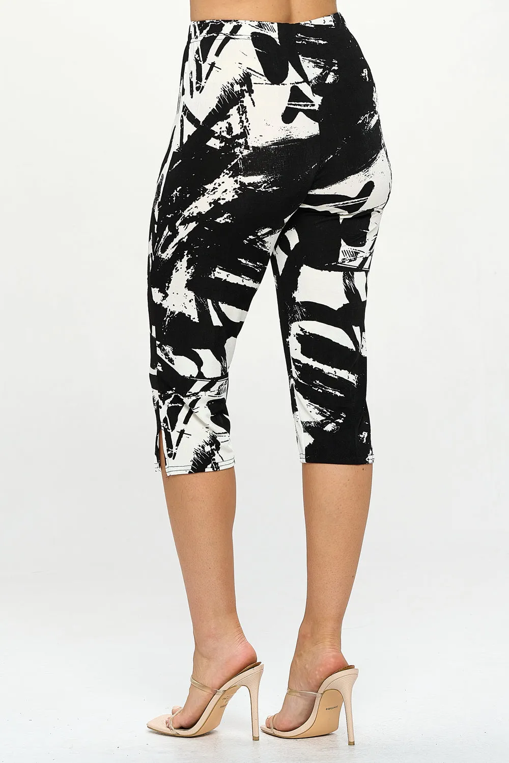 Stretchy Tank Capri Pant Set Print-9002BN-TRP1-W403