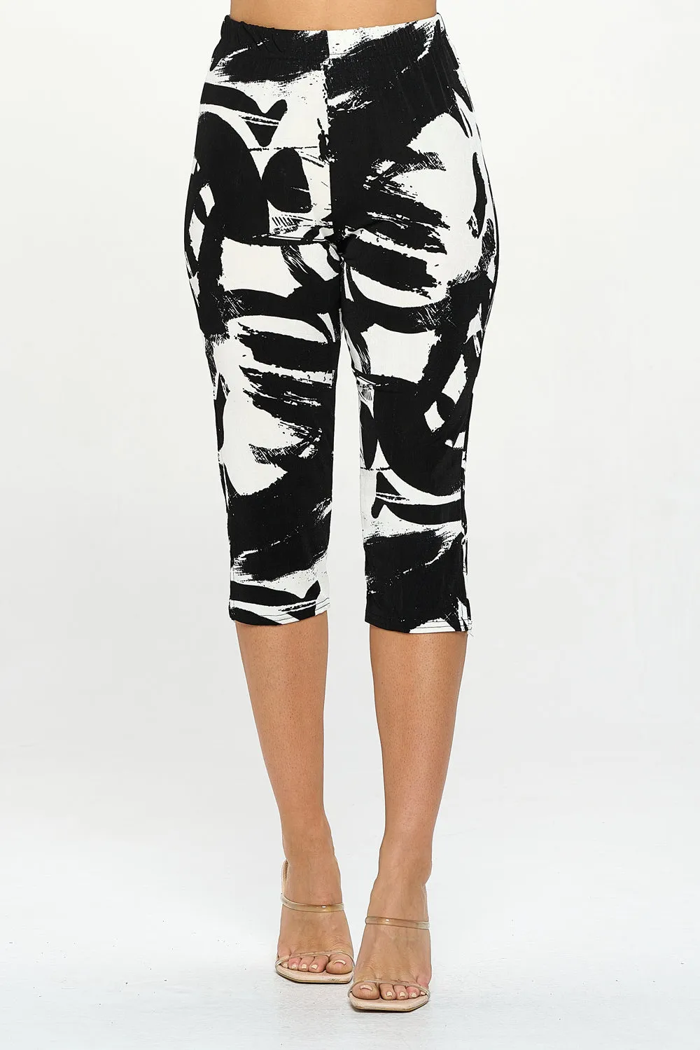 Stretchy Tank Capri Pant Set Print-9002BN-TRP1-W403