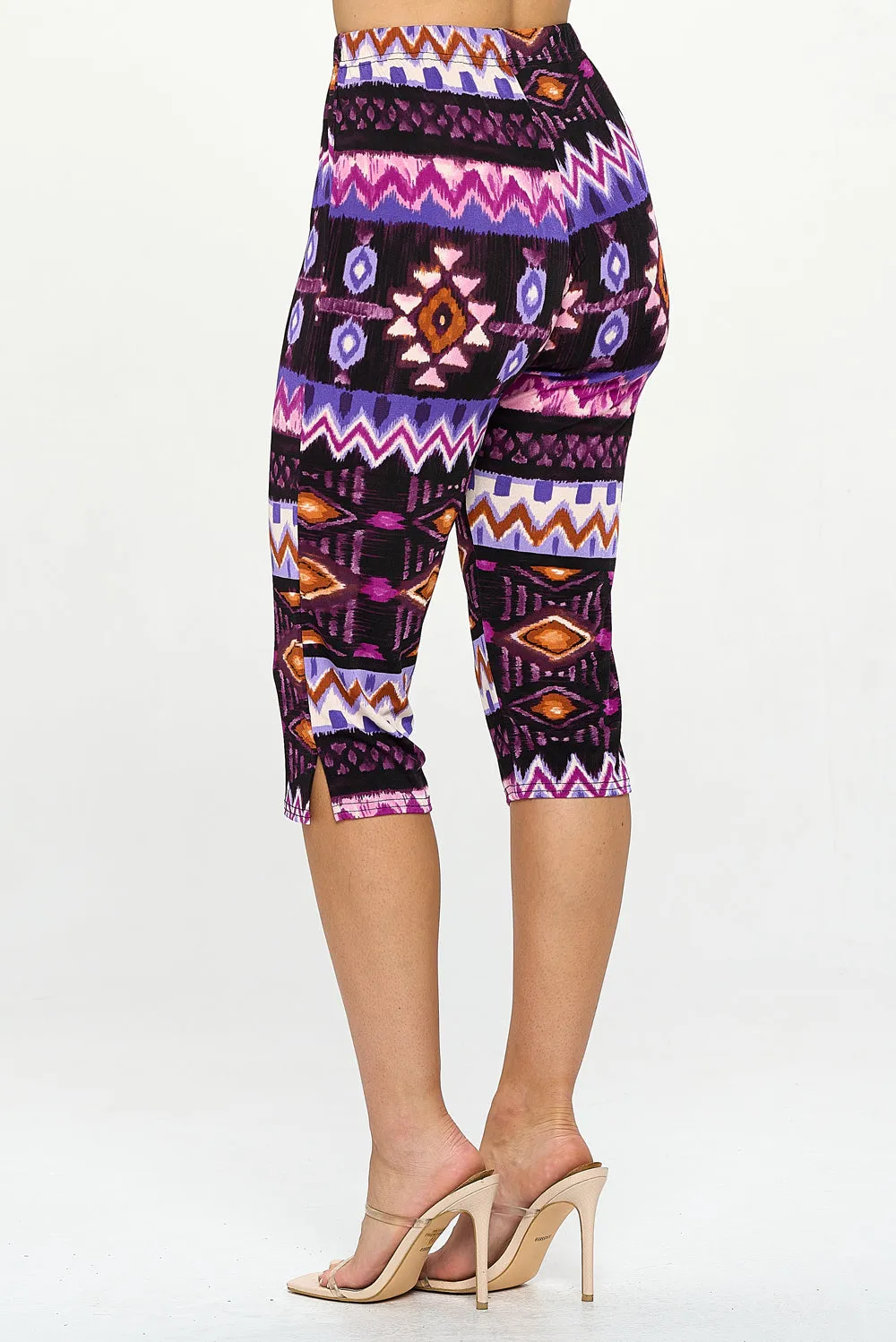 Stretchy Tank Capri Pant Set Print-9002BN-TRP1-W407
