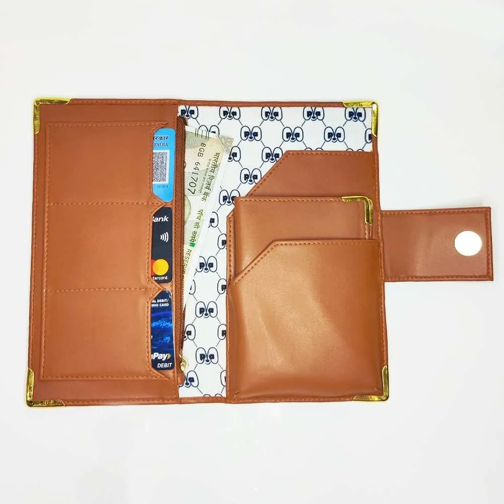 Tan Brown Personalised Travel Wallet | Cactus Leather | Durable