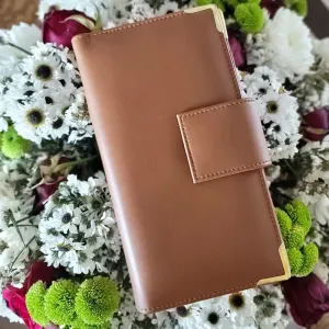 Tan Brown Personalised Travel Wallet | Cactus Leather | Durable