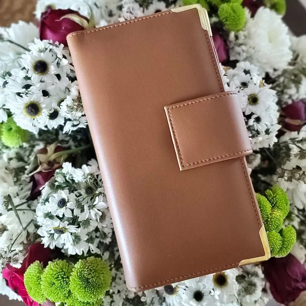 Tan Brown Personalised Travel Wallet | Cactus Leather | Durable
