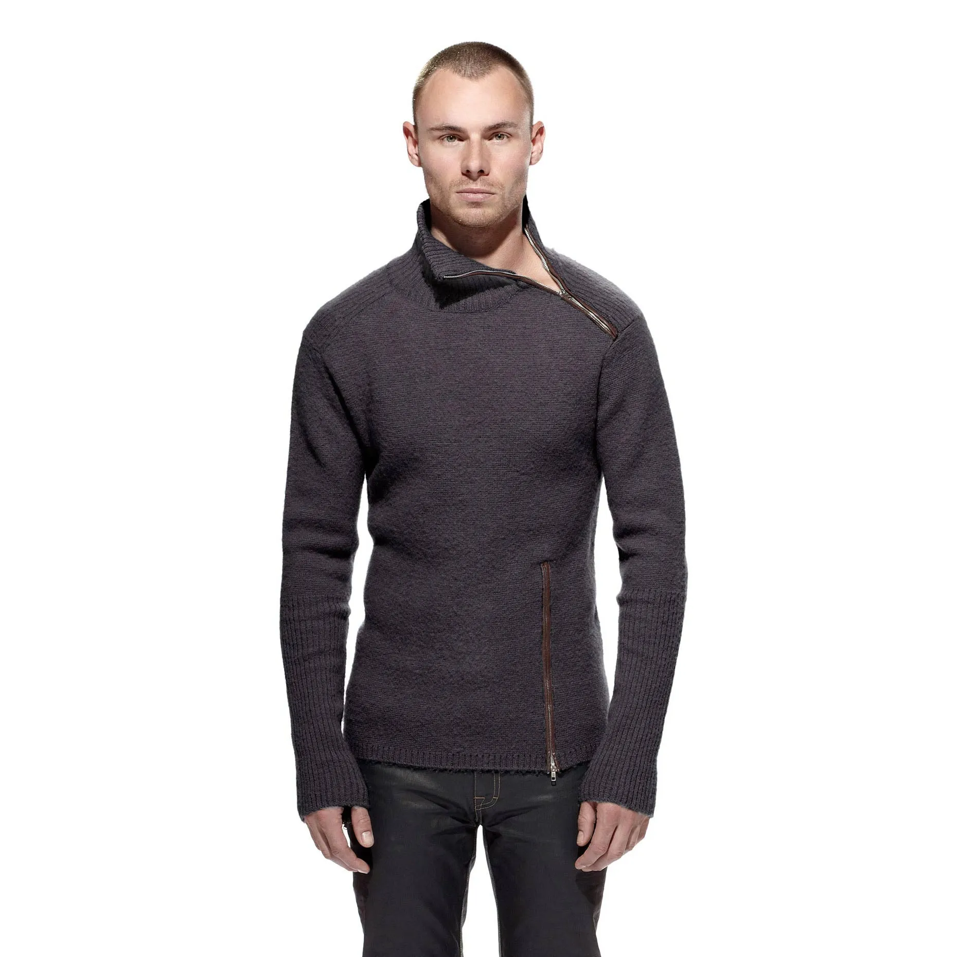 THE MERINO WOOL TURTLE NECK SWEATER - STEEL