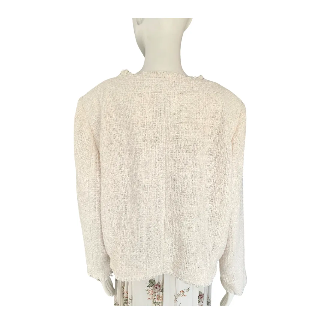 Tweed Boxy Blazer Cream SIZE 22