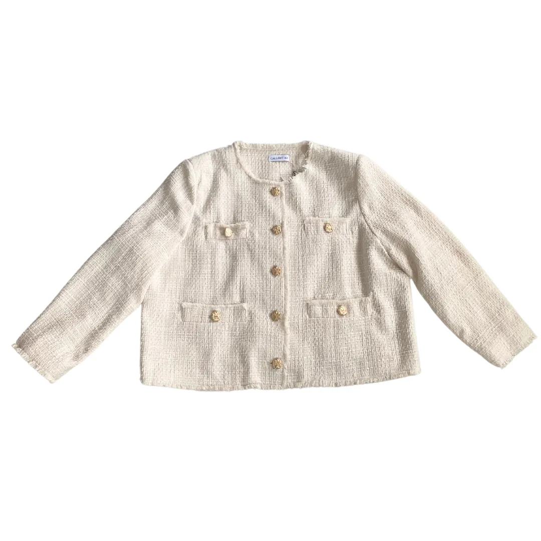 Tweed Boxy Blazer Cream SIZE 22