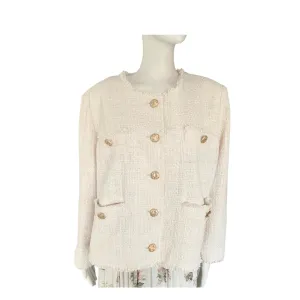 Tweed Boxy Blazer Cream SIZE 22