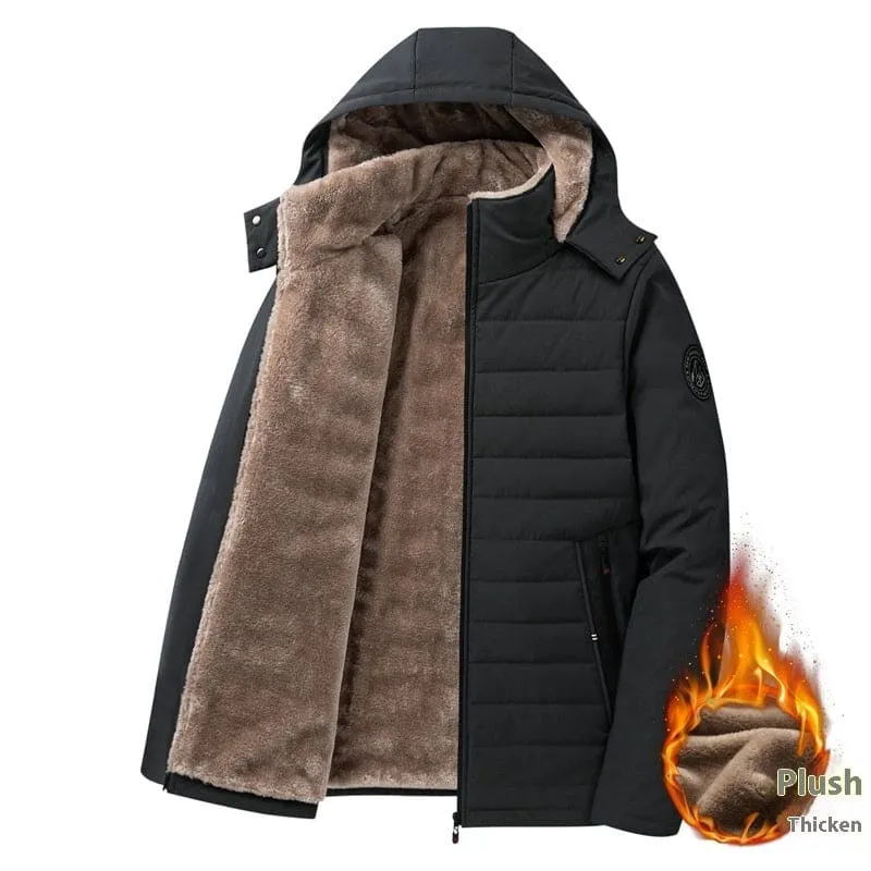 Unisex Warm Cotton-padded Winter Coat in Dark Gray for Cozy Comfort