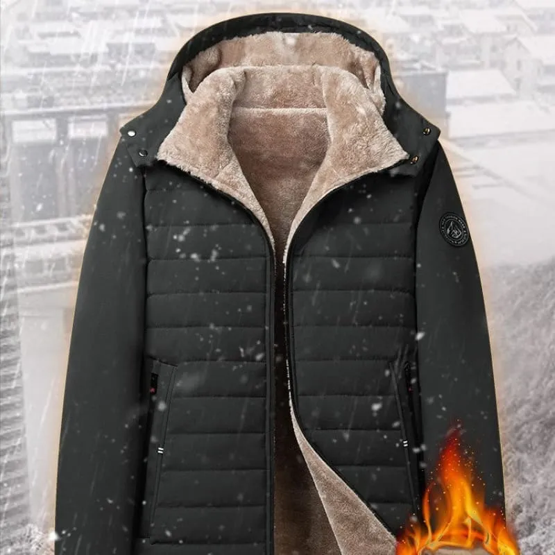 Unisex Warm Cotton-padded Winter Coat in Dark Gray for Cozy Comfort