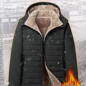 Unisex Warm Cotton-padded Winter Coat in Dark Gray for Cozy Comfort