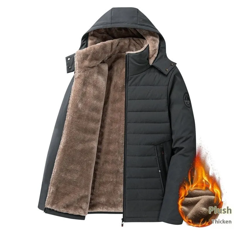 Unisex Warm Cotton-padded Winter Coat in Dark Gray for Cozy Comfort