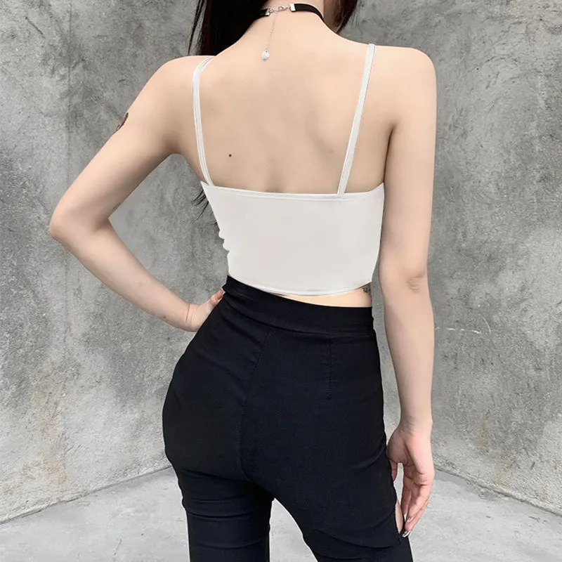 Vegan Leather Crop Tank Top