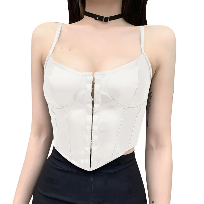 Vegan Leather Crop Tank Top