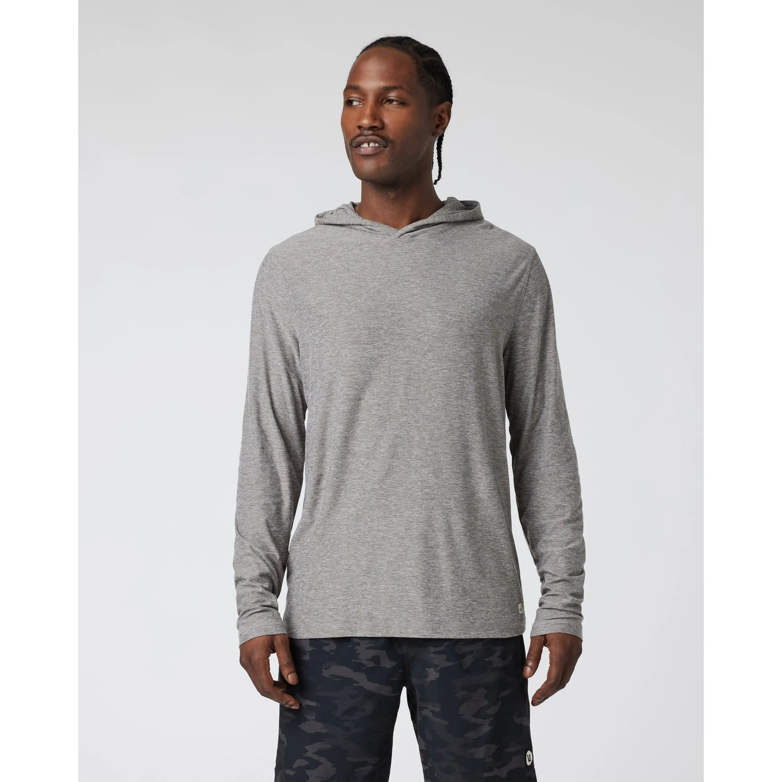 Vuori Men's Strato Tech Hoodie in Heather Grey