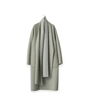 WOOL CASHMERE BEAVER REVERSIBLE STOLE COAT "TAUPE GREY"