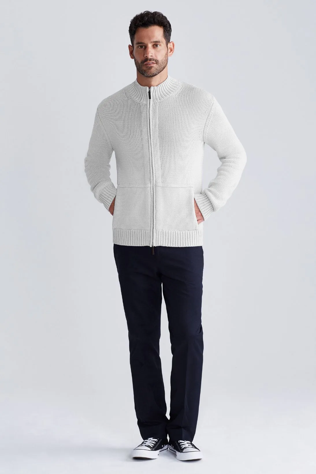 ZIP FRONT MOCK NECK JACKET